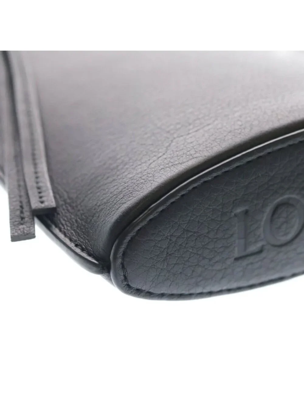 Loewe Dice Pocket Anagram Logo Leather Shoulder Bag Black